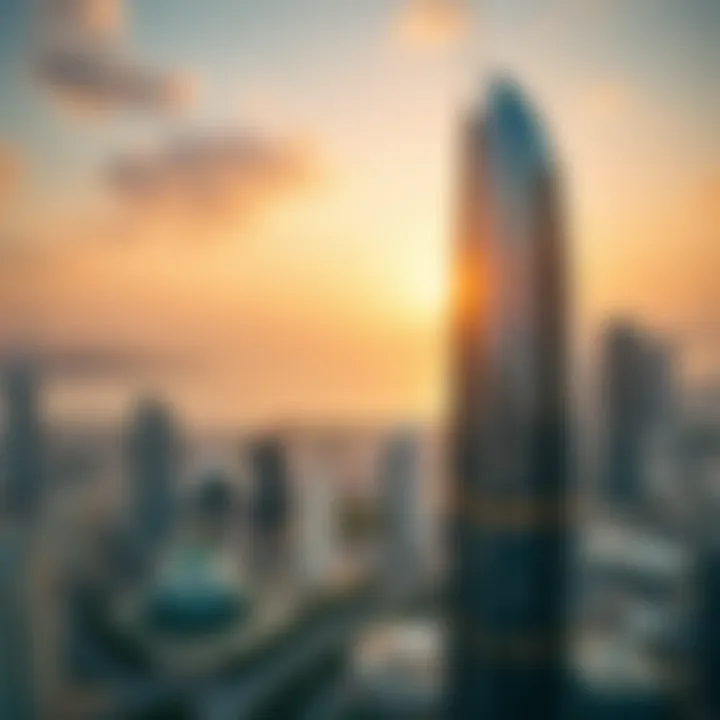 Aerial view showcasing Al Manara Tower's location in Dubai