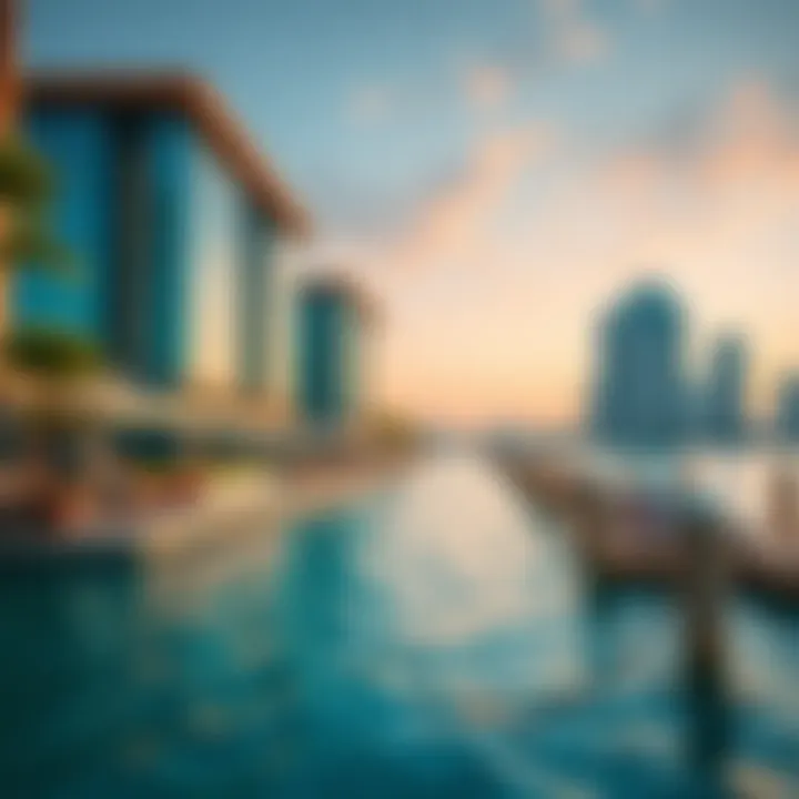 Vibrant Waterfront Scene at Blu Water Vibrant waterfront scene at Blu Water with luxury amenities