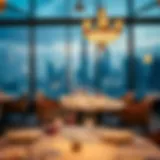 Skyline Dining Experience Elegant dining setting with a view of the skyline