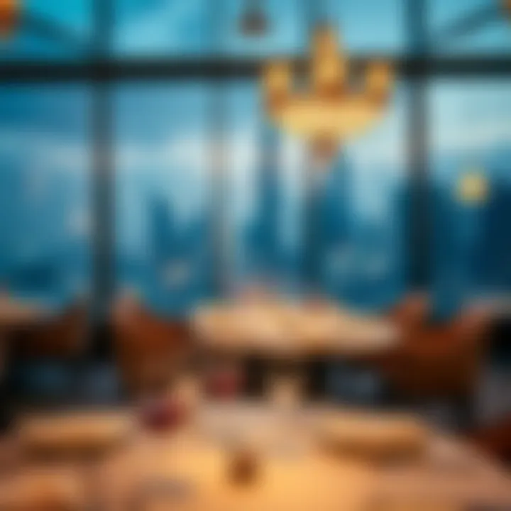 Skyline Dining Experience Elegant dining setting with a view of the skyline