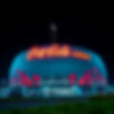 CocaCola Arena at Night CocaCola Arena illuminated at night, enhancing its striking design