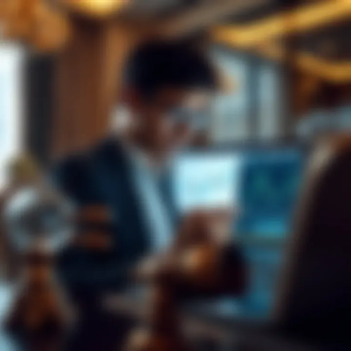 Investment Analysis in Currency Conversion Investor analyzing financial data