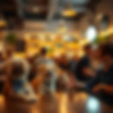 Cozy Atmosphere at a Dog Cafe A cozy dog cafe ambiance with playful dogs interacting with guests