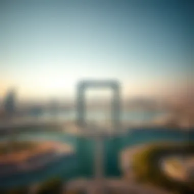 Aerial view of the Dubai Frame showcasing its grand structure against the skyline.