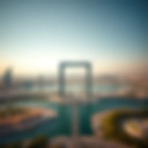 Aerial view of the Dubai Frame showcasing its grand structure against the skyline.
