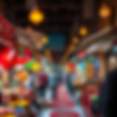 Vibrant Market Scene During Ramadan A bustling market scene reflecting Ramadan preparations