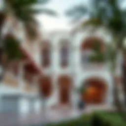 A beautifully designed society house showcasing intricate architectural details