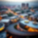A panoramic view of النهدة showcasing modern architecture and vibrant community spaces