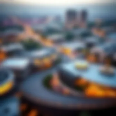 A panoramic view of النهدة showcasing modern architecture and vibrant community spaces