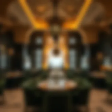 A beautifully designed restaurant interior reflecting Arabic architecture and culture