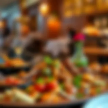 A vibrant platter of traditional Arabic dishes filled with rich colors and textures