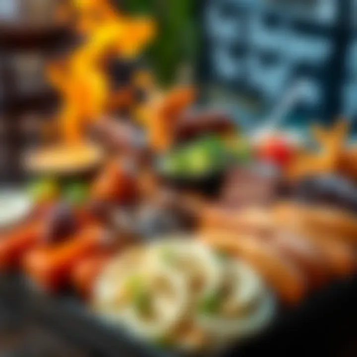 Diverse BBQ Platter A vibrant BBQ platter showcasing diverse meats and sides