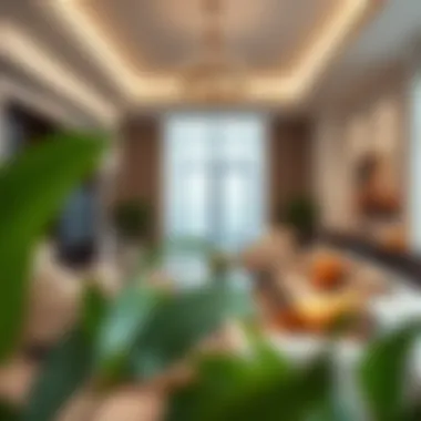 Luxurious hotel apartment living room with elegant furnishings