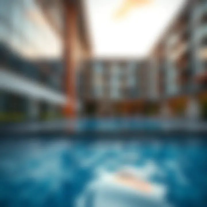 Amenities available at Blvd Heights including pool and gym