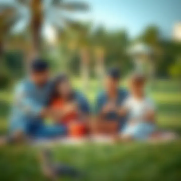 Family Bonding in Nature Families enjoying a picnic in one of Dubai's parks