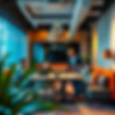 Group collaboration in a vibrant coworking environment