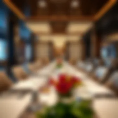 Elegant Table Setting in Mushrif Mall A beautifully arranged table setting in a fine dining restaurant