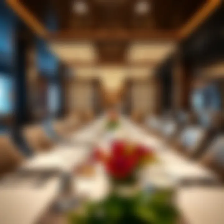 Elegant Table Setting in Mushrif Mall A beautifully arranged table setting in a fine dining restaurant