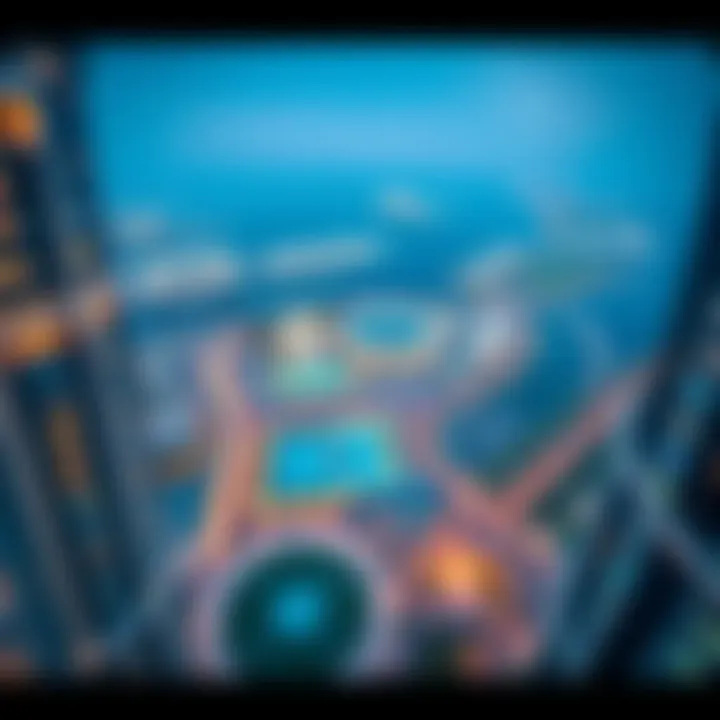 Aerial view of Damac Business Bay showcasing its architectural grandeur