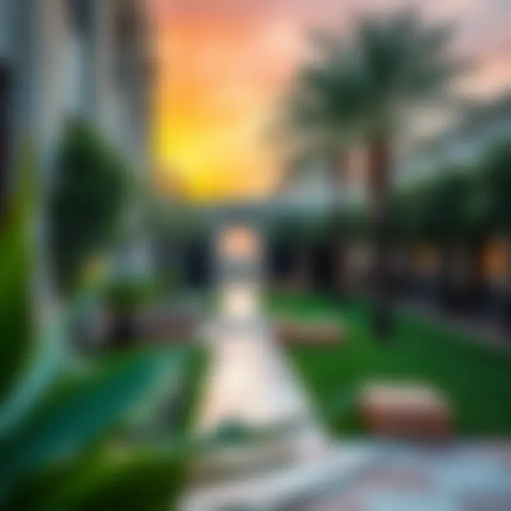 Beautifully landscaped outdoor area of Damac Verona