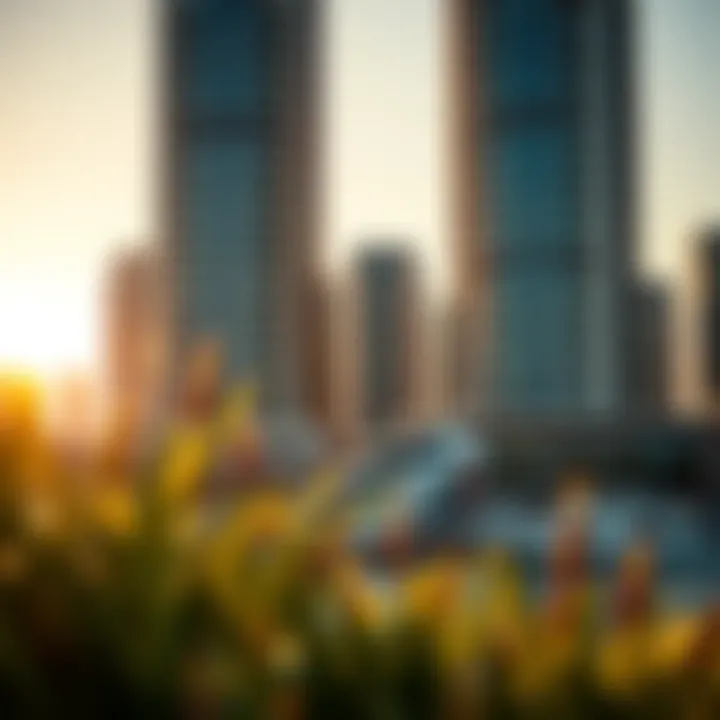 Serene landscape of the Dubai Marina during sunset