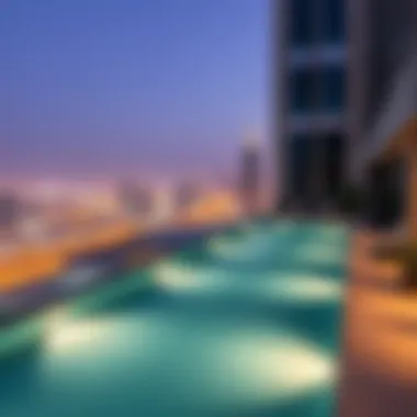 Rooftop Oasis at Emirates Towers Dazzling rooftop pool with a panoramic skyline of Dubai