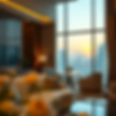 Opulent Suite Experience at Emirates Towers Luxurious suite interior featuring elegant decor and breathtaking views