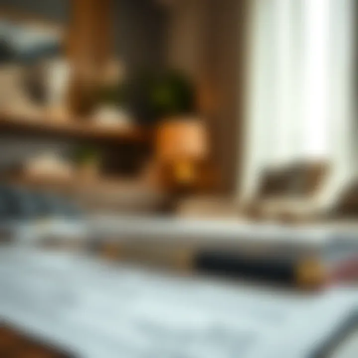 Detailed view of rental agreement documents on a table