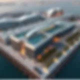 Aerial Perspective of Ghubaiba Marine Station Aerial view of Ghubaiba Marine Station showcasing its modern design
