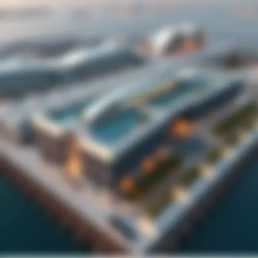 Aerial Perspective of Ghubaiba Marine Station Aerial view of Ghubaiba Marine Station showcasing its modern design