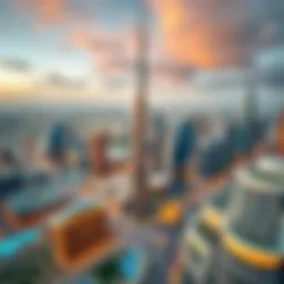 Aerial view of Dubai skyline showcasing modern architecture