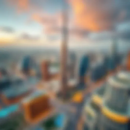 Aerial view of Dubai skyline showcasing modern architecture