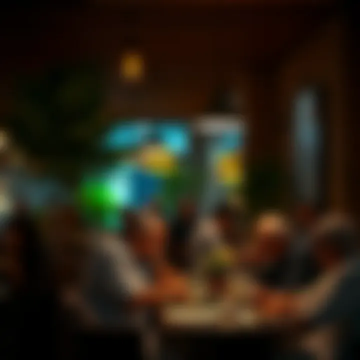 A cozy corner with patrons enjoying their meals, embodying community spirit