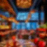 Contemporary Dining Ambiance A vibrant dining area showcasing contemporary decor and inviting atmosphere