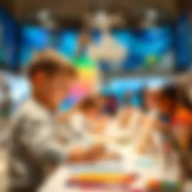 Children participating in a creative arts workshop