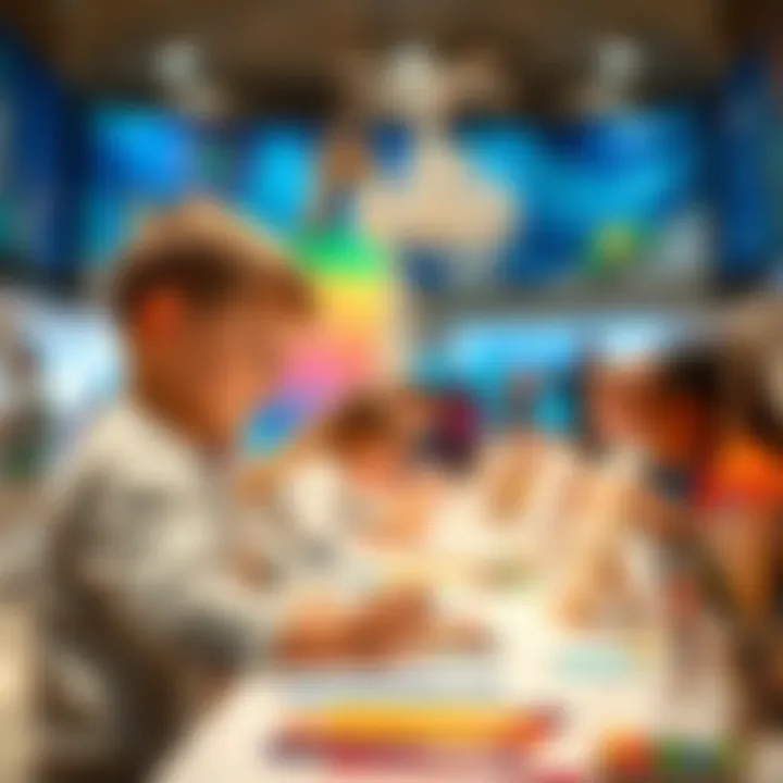 Children participating in a creative arts workshop