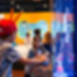 Children engaging in an interactive science exhibit
