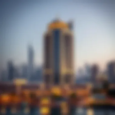 Oberoi Tower and Dubai Skyline Stunning view of Oberoi Tower against the Dubai skyline