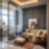 Cozy partition room showcasing modern decor