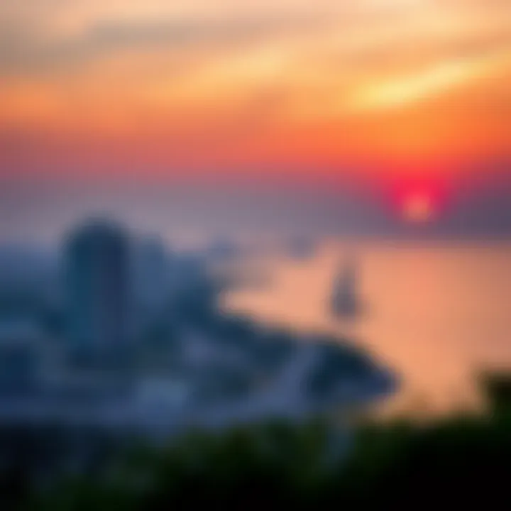 Sunset Over Reem Island Breathtaking sunset view over Reem Island's landscape