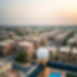 Aerial view of Al Shamkha showcasing rental properties