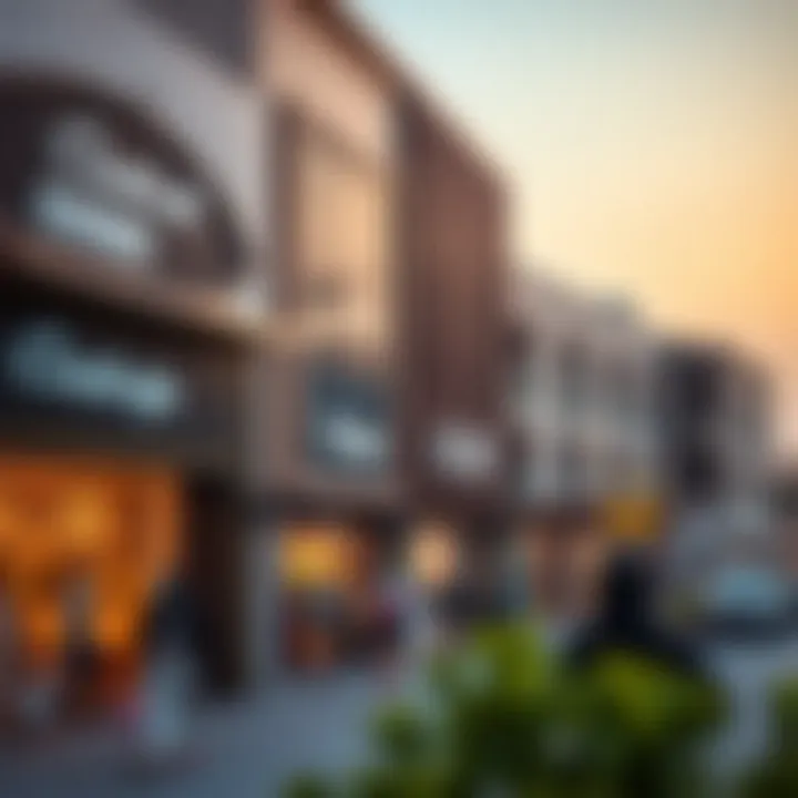 Modern Shopping Area in Al Qusais A modern shopping area in Al Qusais bustling with activity