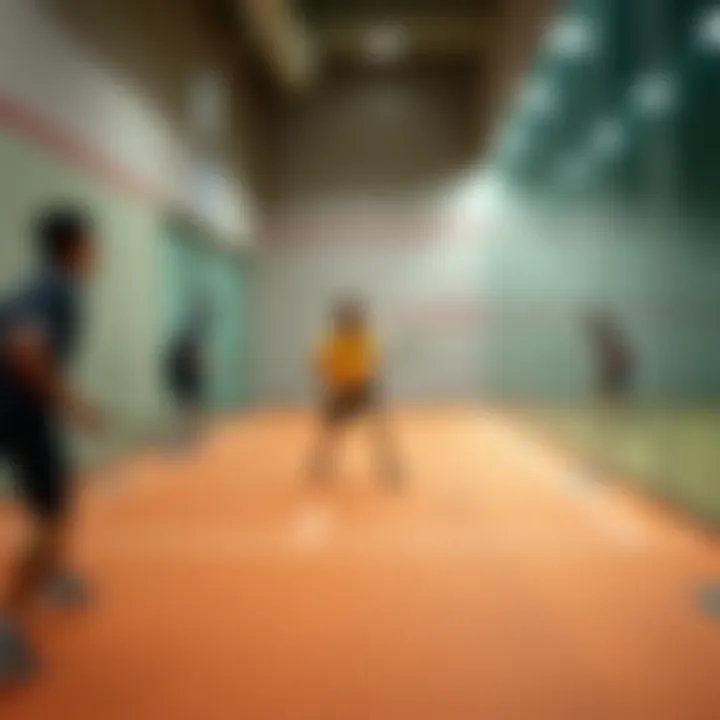 Competitive Squash Tournament in Dubai A squash tournament in action, highlighting competitive spirit and community involvement