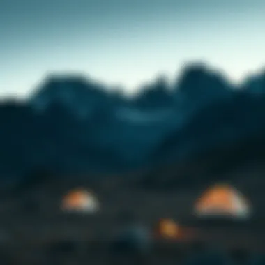 Majestic Mountain Campsite Majestic mountains surrounding a peaceful campsite