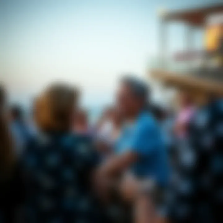 Community Interaction at Beach Cinema Local community members participating in a beach cinema event, showcasing cultural interaction