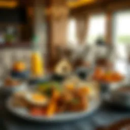 A vibrant spread of traditional Emirati breakfast dishes