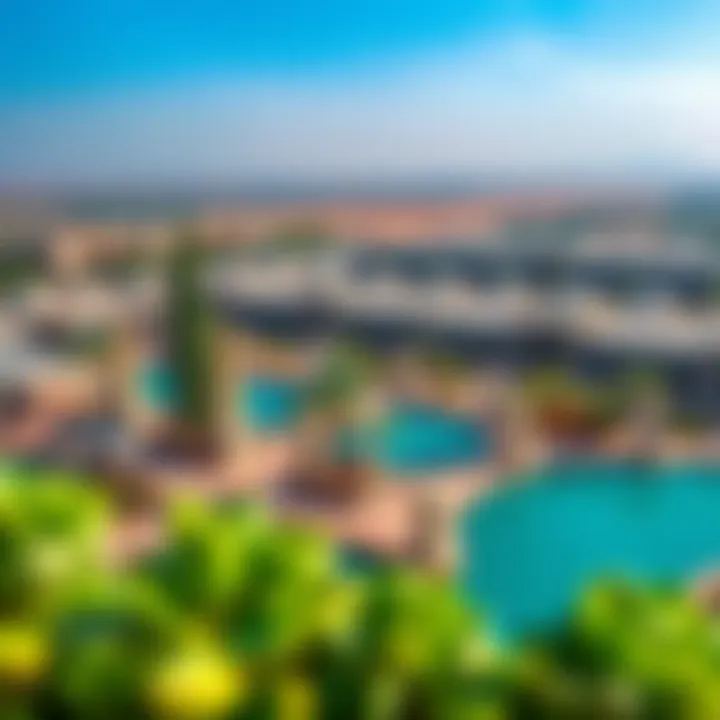 Aerial view of Masaar Sequoia showcasing the lush landscape and modern architecture