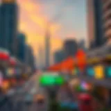 Vibrant skyline of Dubai showcasing the مينا market area.