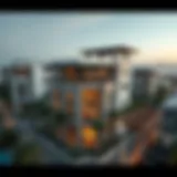 An aerial view showcasing the architectural elegance of The Nook in Dubai