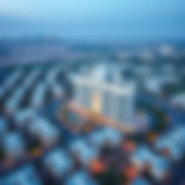 Aerial view of Pearl House and surrounding community